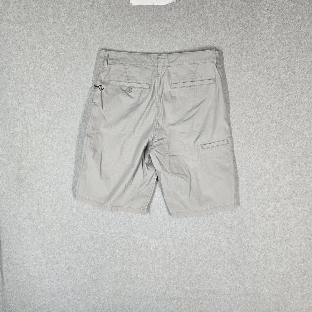 Quiksilver Men Shorts 30 Gray Embroidered Chino 10.5